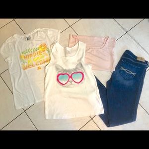 Girls jeans and t shirt bundle